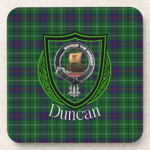 Duncan Scottish Clan Tartan & Wappen Getränkeuntersetzer