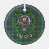 Duncan Scottish Clan Tartan & Wappen Ornament Aus Glas (Vorderseite)