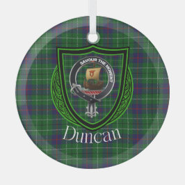 Duncan Scottish Clan Tartan & Wappen Ornament Aus Glas