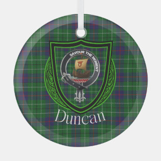 Duncan Scottish Clan Tartan & Wappen Ornament Aus Glas