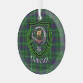 Duncan Scottish Clan Tartan & Wappen Ornament Aus Glas (Vorderseite links)