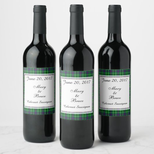 Duncan Scottish Wedding Wine Label Weinetikett (Flaschen)
