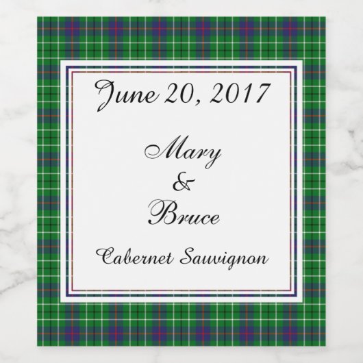 Duncan Scottish Wedding Wine Label Weinetikett (Einzelnes Label)