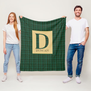 Duncan Tartan Monogram D Fleecedecke
