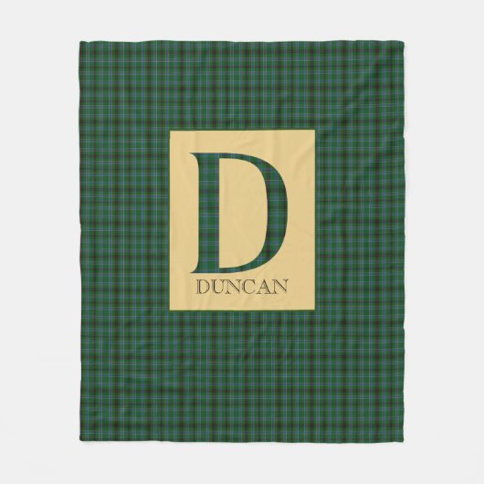 Duncan Tartan Monogram D Fleecedecke (Vorderseite)