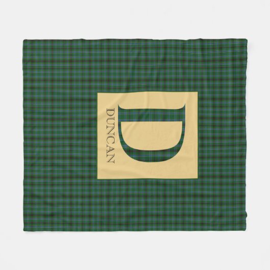 Duncan Tartan Monogram D Fleecedecke (Vorderseite (Horizontal))