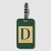 Duncan Tartan Monogram D Gepäckanhänger (Vorderseite Vertikal)