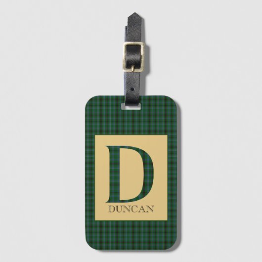 Duncan Tartan Monogram D Gepäckanhänger (Vorderseite Vertikal)