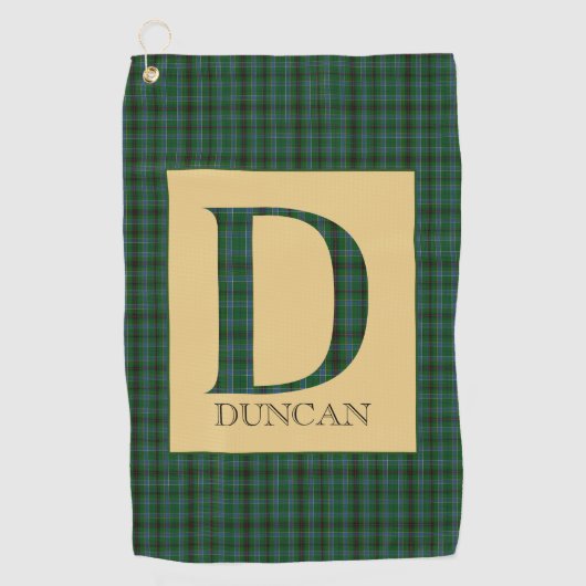 Duncan Tartan Monogram D Golfhandtuch (Vorderseite)
