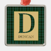 Duncan Tartan Monogram D Ornament Aus Metall (Vorne)