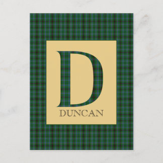 Duncan Tartan Monogram D Postkarte