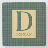 Duncan Tartan Monogram D Steinuntersetzer (Vorderseite)