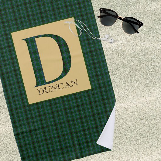 Duncan Tartan Monogram D Strandtuch
