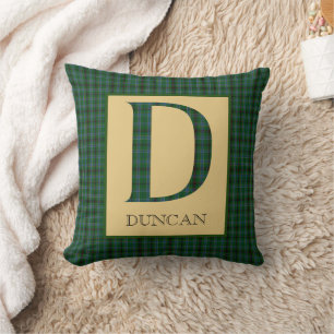 Duncan Tartan Monogram D Throw Kissen