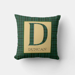 Duncan Tartan Monogram D Throw Kissen