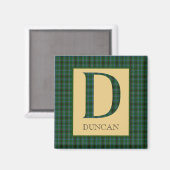 Duncan-Tartan-Monogramm D   Magnet (Vorderseite/Rückseite)