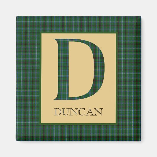 Duncan-Tartan-Monogramm D   Magnet (Vorne)