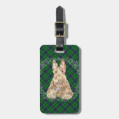 Duncan Tartan Scottie Gepäckanhänger (Vorderseite vertikal)