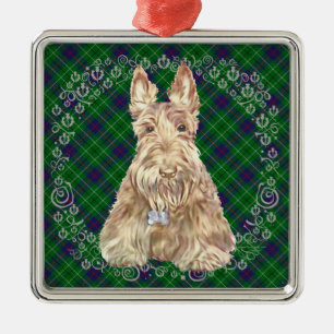 Duncan Tartan Scottie Ornament Aus Metall