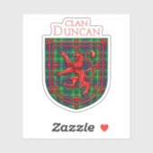 Duncan Tartan Scottish Kariert Lion Rampant Aufkleber (Blatt)
