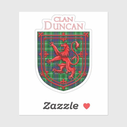 Duncan Tartan Scottish Kariert Lion Rampant Aufkleber (Blatt)