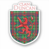 Duncan Tartan Scottish Kariert Lion Rampant Aufkleber (Vorderseite)
