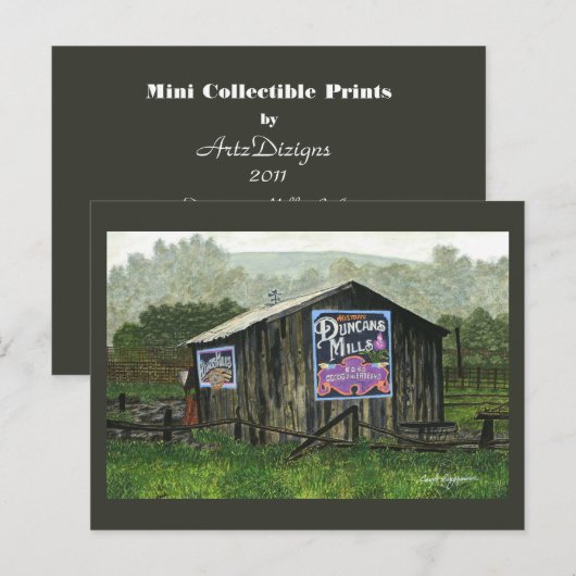 Duncans Mills Barn Mini Collectible Prints Postkarte (Vorne/Hinten)