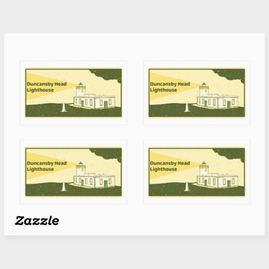 Duncansby Head Lighthouse Rechteckiger Aufkleber (Blatt)
