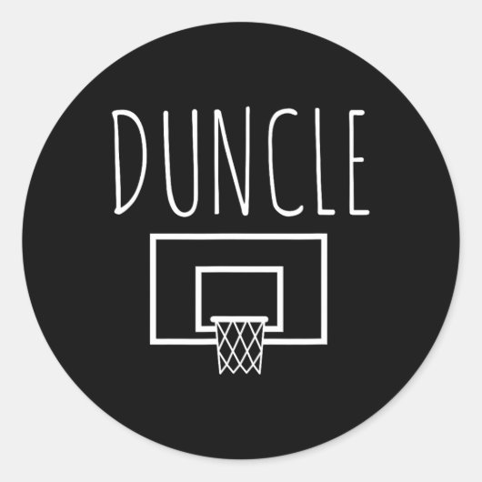 Duncle Fun Basketball Uncle Runder Aufkleber (Vorderseite)