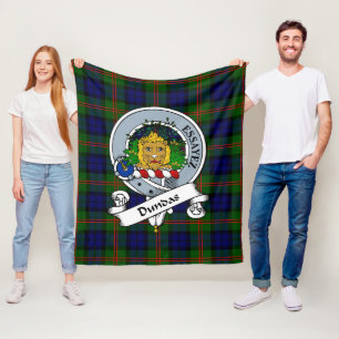 Dundas Clan Abzeichen Tartan Kariert Fleecedecke