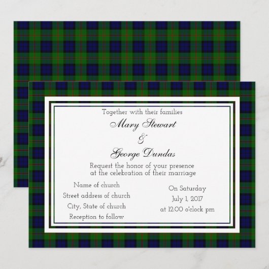 Dundas Scottish Wedding Einladung (Vorne/Hinten)