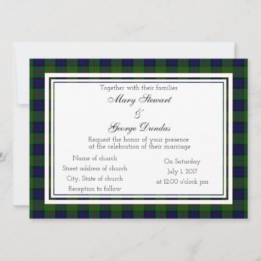 Dundas Scottish Wedding Einladung (Vorderseite)