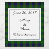 Dundas Scottish Wedding Wine Label Weinetikett (Einzelnes Label)