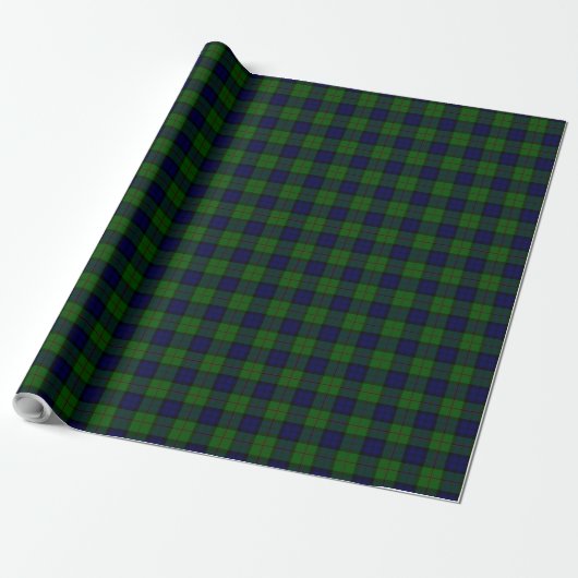 Dundas Tartan Blau kariert Geschenkpapier (Ungerollt)