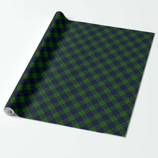 Dundas Tartan Blau kariert Geschenkpapier (Ungerollt)