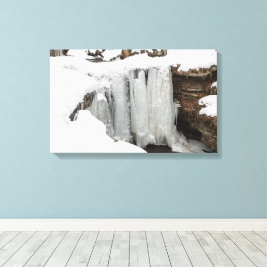 Dundee Falls in Winter, Ohio Leinwanddruck (Insitu (Holzboden))