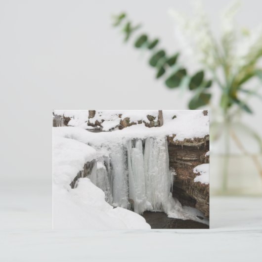 Dundee Falls in Winter, Ohio Postkarte (Stehend Vorderseite)