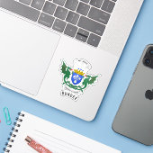 Dundee - Schottland - Wappen Aufkleber (Laptop mit iPhone)