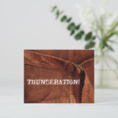 DUNDERATION! Alte Weiße Texte auf Wildleder-Foto Postkarte (Stehend Vorderseite)