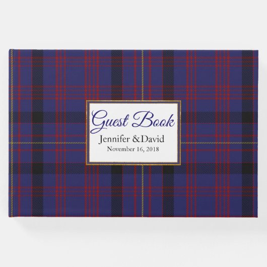 Dundonald Kariert Wedding Gästebuch (Vorderseite)