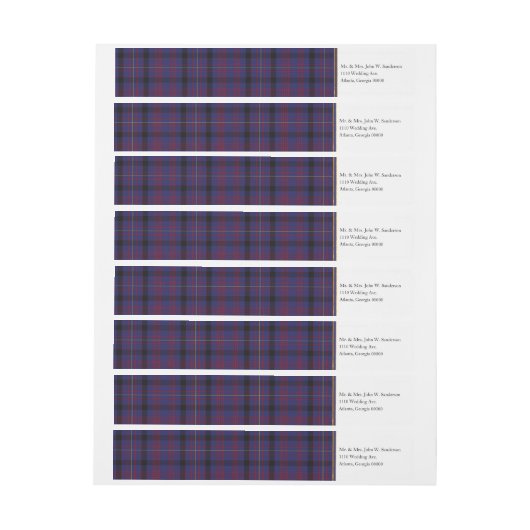Dundonald Kariert Wrap Address Labels (Bogen)