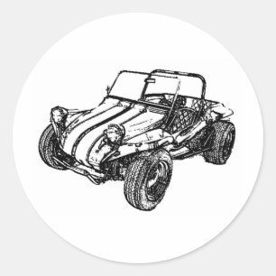 Dune-Buggy Runder Aufkleber