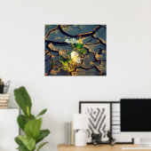 Dune Primrose wächst aus Cracked Mud Poster (Heimbüro)