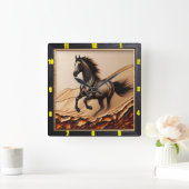 Dune Sprint: Charred Wood Arabian Spirit Quadratische Wanduhr (Zuhause)