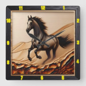 Dune Sprint: Charred Wood Arabian Spirit Quadratische Wanduhr (Vorderseite)