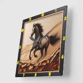 Dune Sprint: Charred Wood Arabian Spirit Quadratische Wanduhr (Winkel)