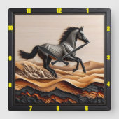 Dune Sprint: Personalisiert Charred Arabian Quadratische Wanduhr (Vorderseite)