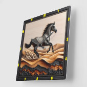 Dune Sprint: Personalisiert Charred Arabian Quadratische Wanduhr (Winkel)