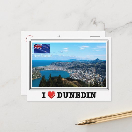 Dunedin - I Liebe - Neuseeland - Postkarte (Vorderseite/Rückseite Beispiel)