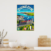 Dunedin Neuseeland Retro-Reiseposter-Kunst Poster (Küche)